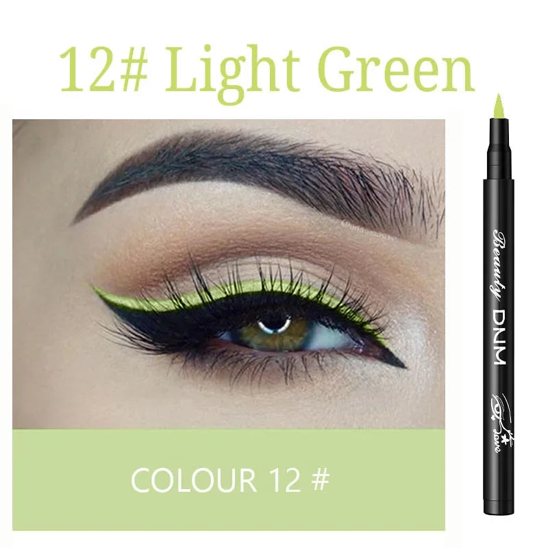 Makeup 12 Color Eyeliner Liquid Waterproof Easy To Wear Make Up Matte Eye Liner Blue Red Green White Gold Brown Eyleliner