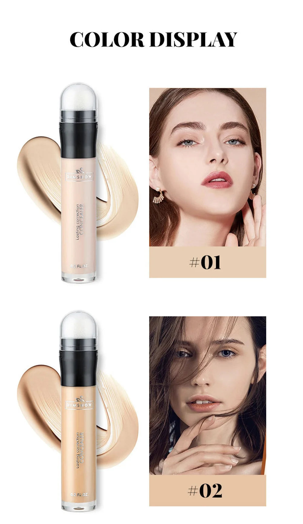 2 In 1 Facial Concealing Stick Concealer Foundation Stick Double-headed Concealer Stick Brightening Contour Cosmetic With Brush