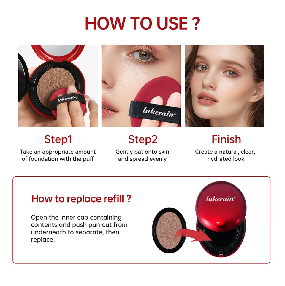 TIRTIR Cushion Refills Foundation Sunscreen Waterproof Long-lasting Brighten Foundation Cream Women Base Makeup Face Cosmetics