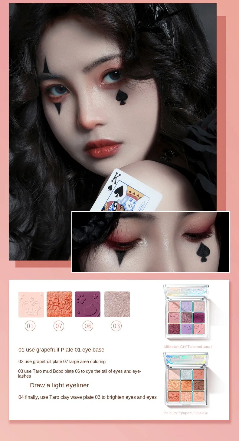 ZEESEA Alice Eyeshadow Palette 9 Colors Matte Glitter Professional Waterproof Long Lasting Eye Shadow Make Up Palette