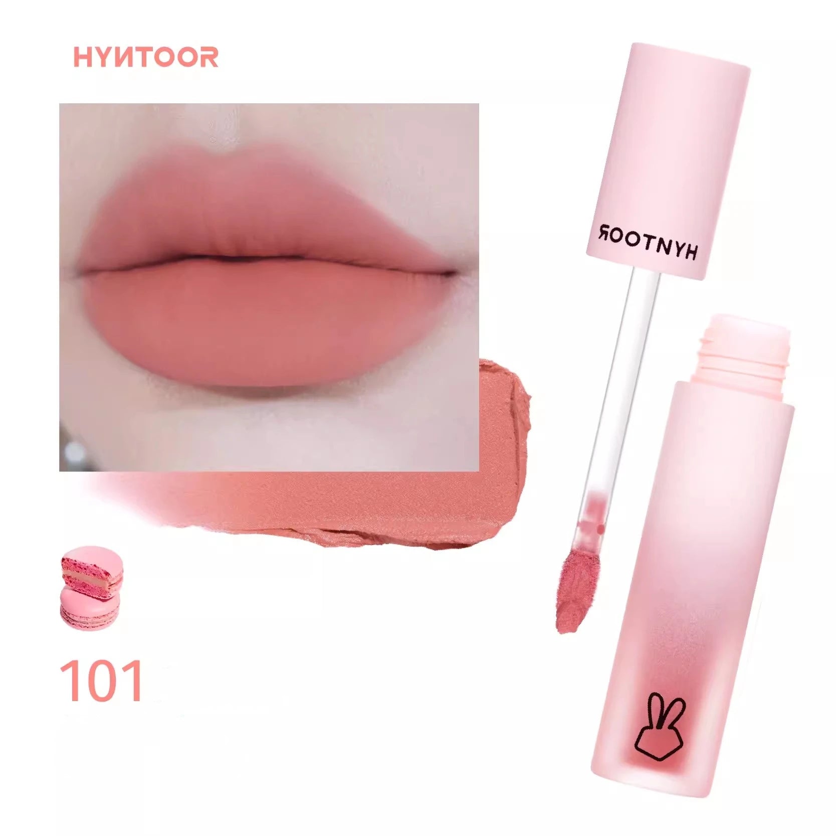 HYNTOOR Macaron Series Lip Mud 22 Colors Matte Cloud Air Velvet Lip Glaze Long-lasting Waterproof Lip Gloss Liquid Lipstick