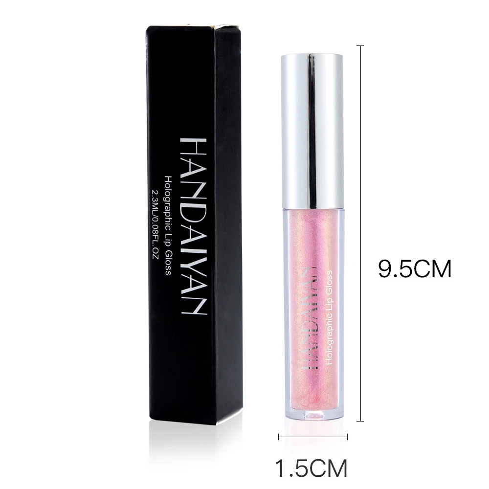 Handaiyan Lip Gloss Longlasting Glitter Lip Glaze Lipstick Liquid Waterproof Moisturize Luminous Shimmer Shiny Lipgloss Makeup