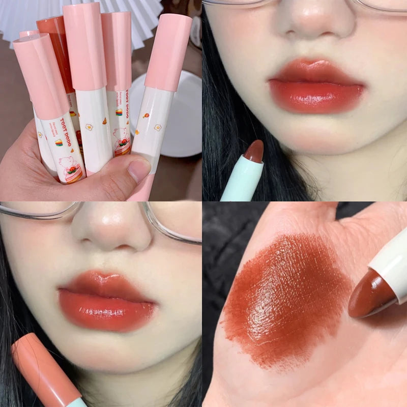 Mirror Crayon Lipstick Moisturizing Water Light Whitening Lipsticks Waterproof Lasting Lip Gloss Makeup Women Korean Cosmetics