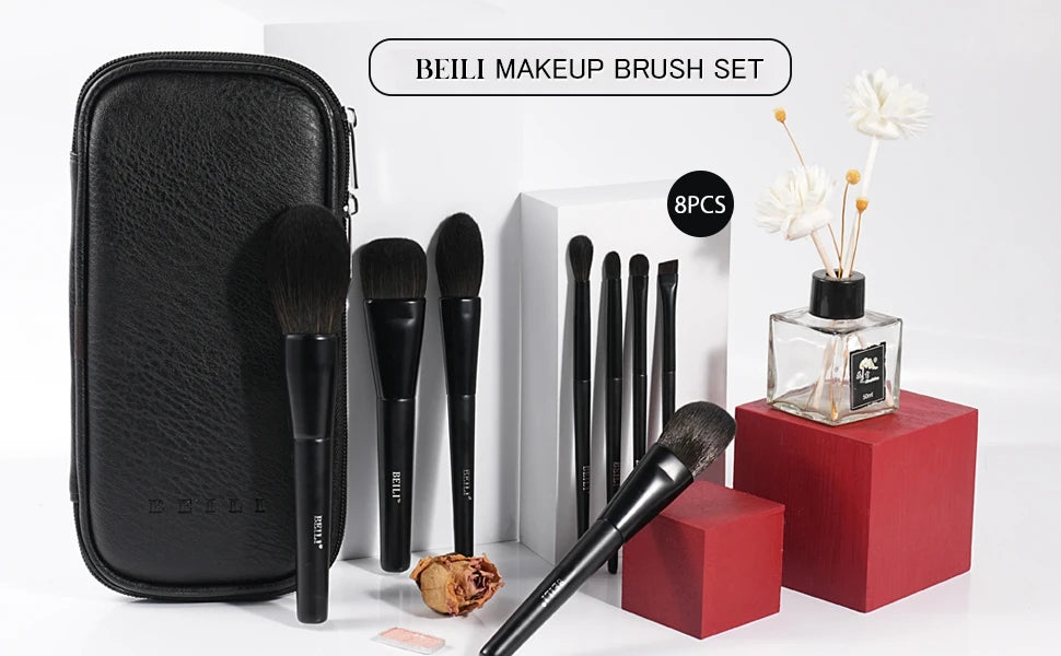 BEILI Professional Makeup Brushes 8/9/15/30Pcs for Foundation Contour Eyeshadow Blending Synthetic Hair Cosmetics Brush Set