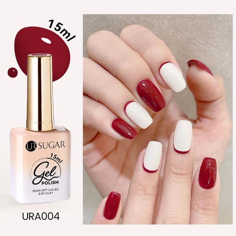 UR SUGAR 15ml Cherry Red Series Color Gel  Party Colors Gel Varnishes All For Nails Soak Off UV LED Semi Permanent Nail Art