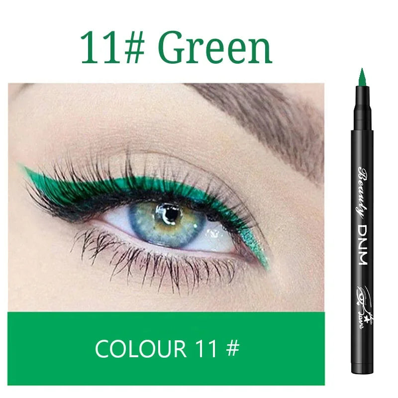 Makeup 12 Color Eyeliner Liquid Waterproof Easy To Wear Make Up Matte Eye Liner Blue Red Green White Gold Brown Eyleliner