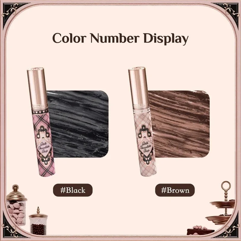 Flower Know Chocolate Shop Mascara Black Brown Makeup With Fibre Brush Lengthening Black Mascara,Perfectly Defined Lashes 3.5ml