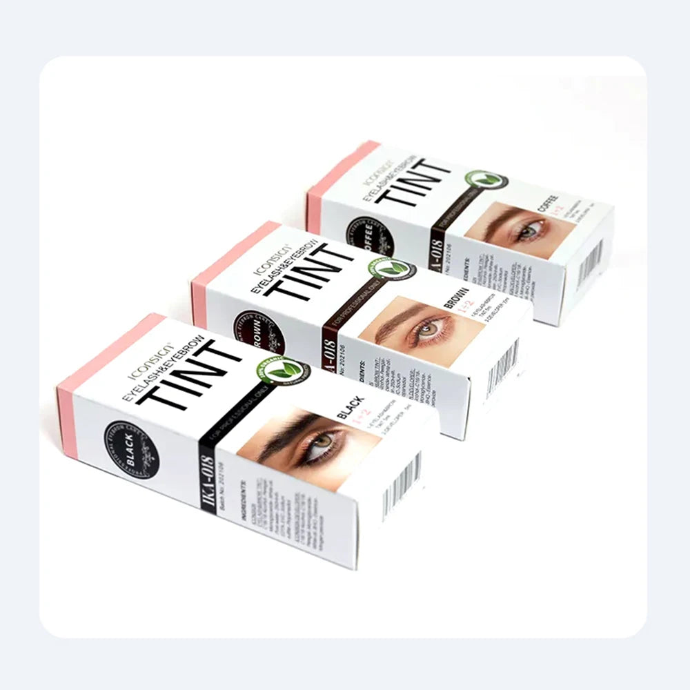 ICONSIGN Eyelashes and Eyebrow Tint Dye Professional Eyebrow Dye Waterproof Long-lasting Eyebrow Brow Kit Semi Permanent Eyebrow