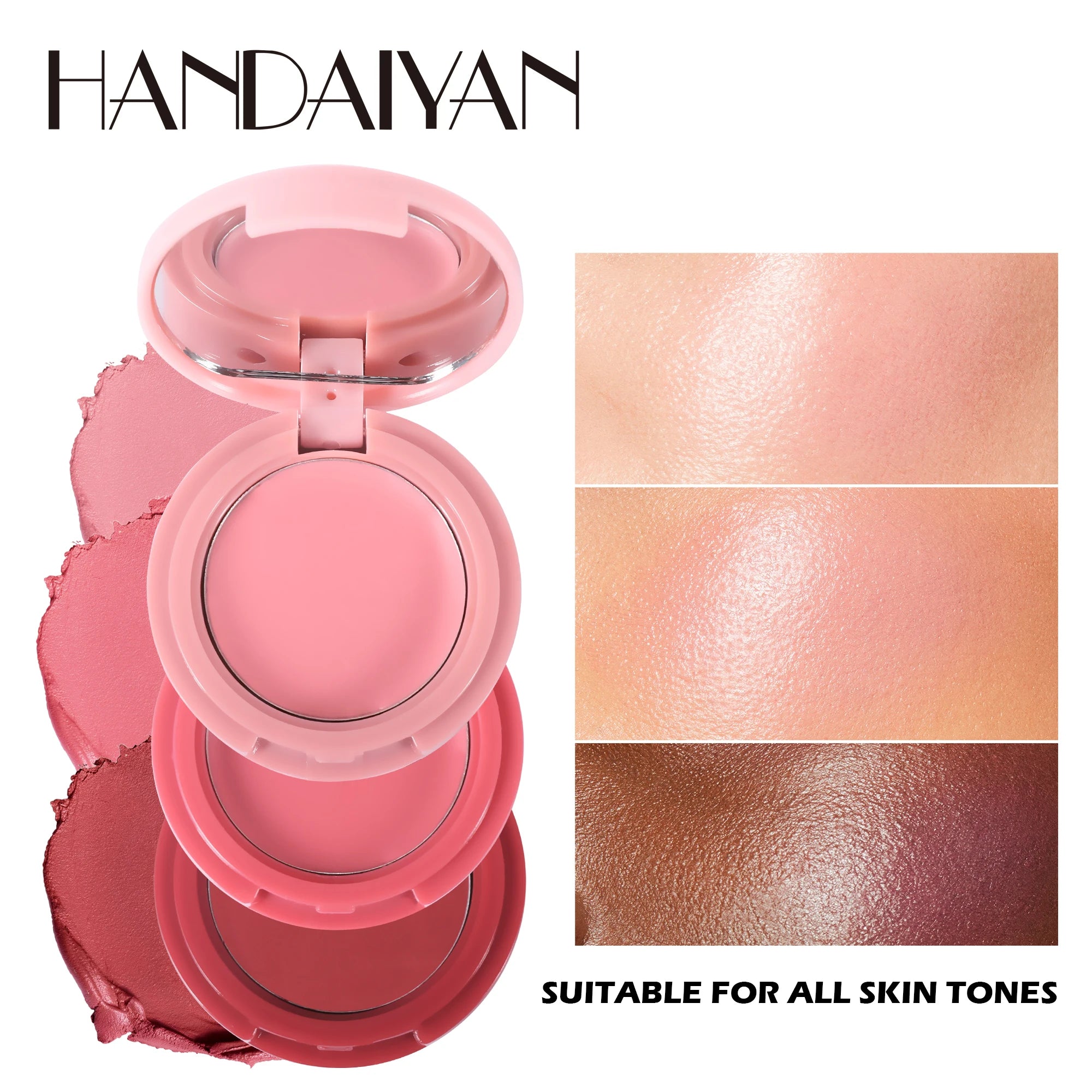 Handaiyan Natural Matte Face Blusher Velvety Smooth Lip Cream Cheek Blush Rouge Waterproof Makeup